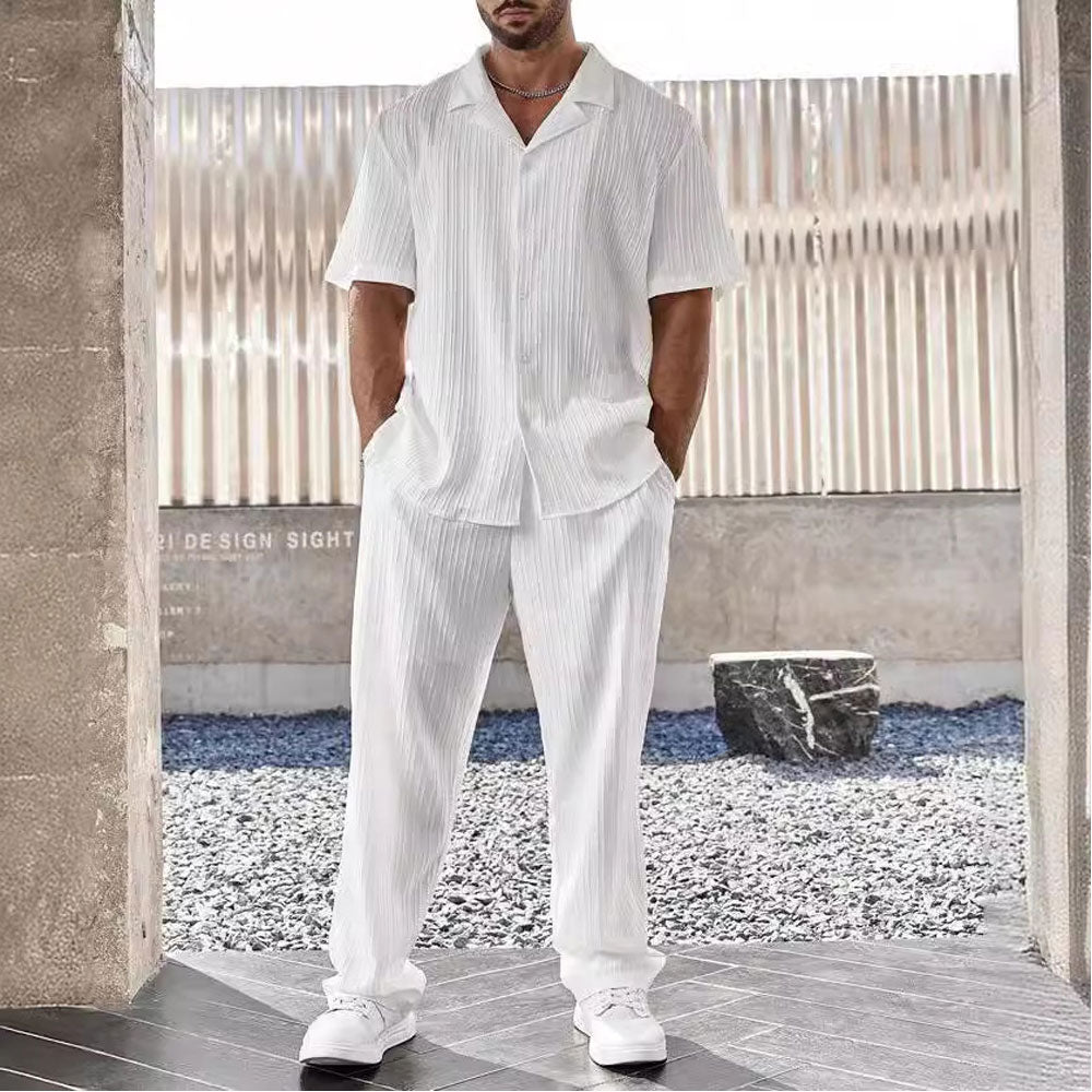 Casual Short-Sleeve Shirt & Trousers Set Zuri Lou