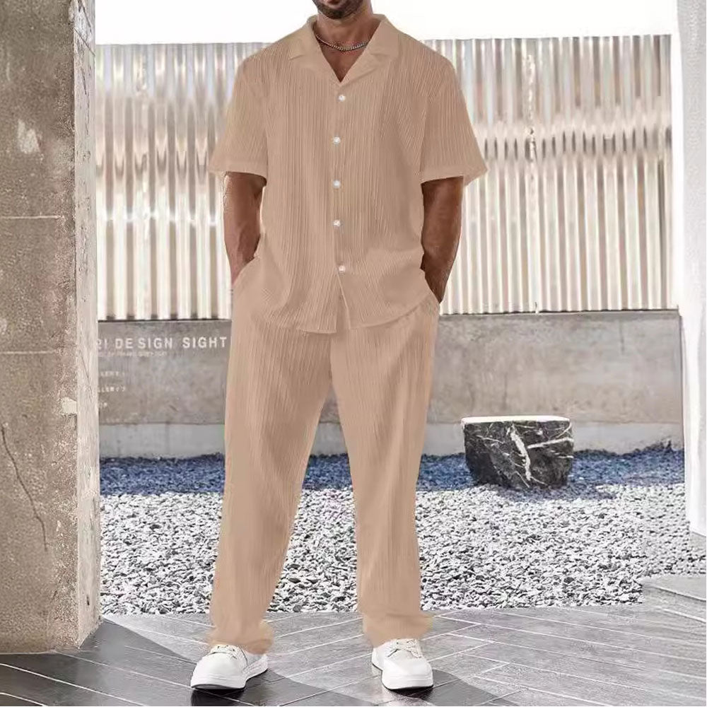 Casual Short-Sleeve Shirt & Trousers Set Zuri Lou
