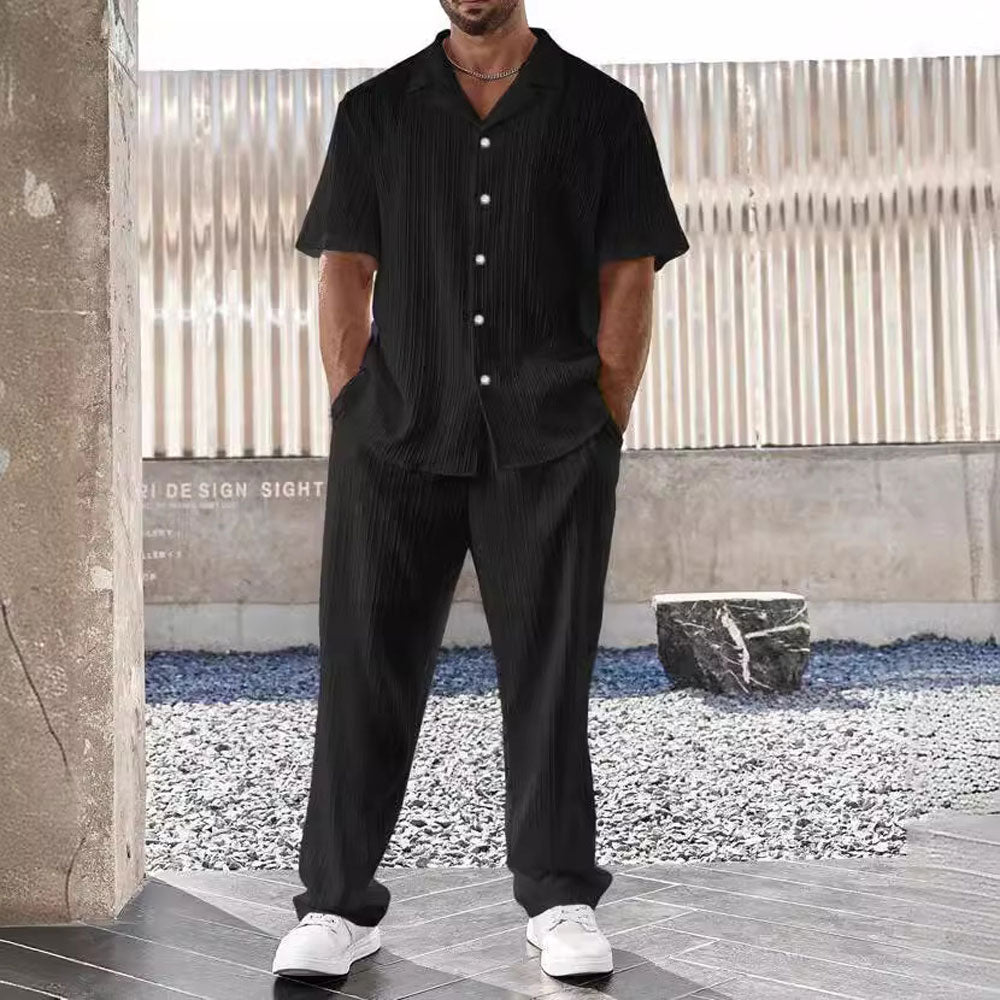 Casual Short-Sleeve Shirt & Trousers Set Zuri Lou